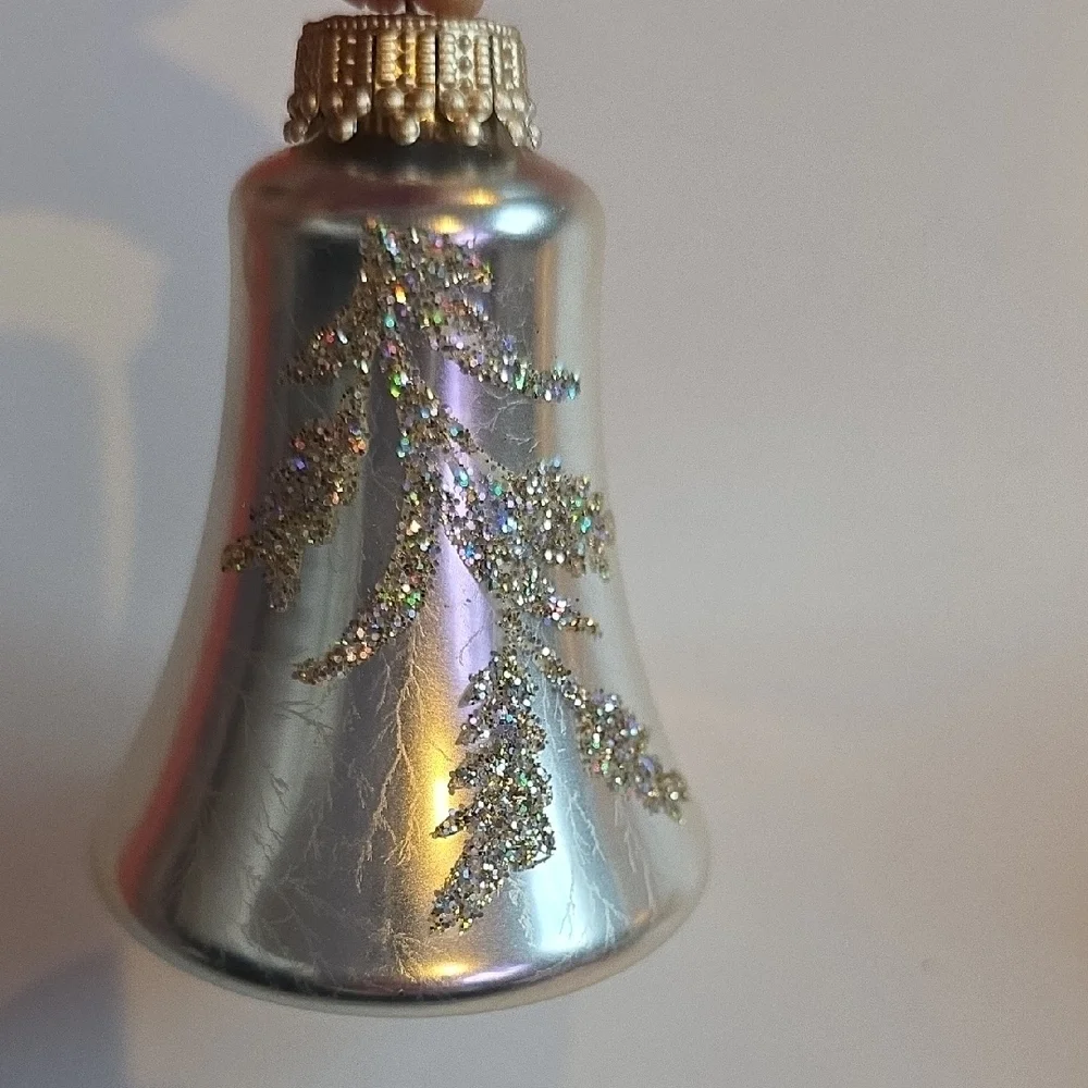 Vintage Silver Bell Ornaments Set Of 4